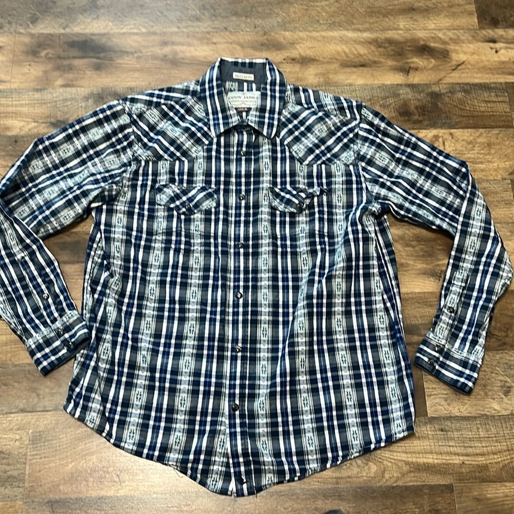 Cody James pearl snap long sleeve western shirt size medium